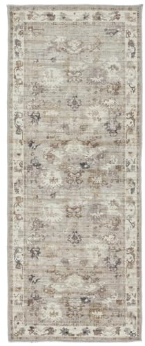RugVista Olina Oriental, Tapis, Tapis Modernes, 80 x 200 cm, Rectangulaire, Poil Ras, Salle de séjour, Chambre, Couloir, Lavage en Machine, Oeko_tex_100, Beige