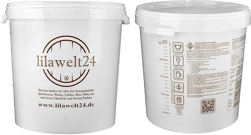 lilawelt24 30L Eimer mit Deckel lebensmittelecht Gäreimer Gärbehälter für die Vergärung von Bier, Wein