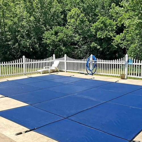 kubeier Pool Safety Cover, Fits Rectangle Inground Swimming Pool, Pool Safety Cover for Swimming Pool Winter Safety Cover, High Strength Mesh PP Material, Hardware Included,3m×3m/10ft×10ft