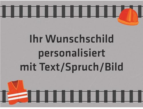 INDIGOS UG - Aluverbundplatte Schild - Beruf - Gleisbauer - 20x15 cm - Firmenschild - wetterfest personalisiert mit Foto, Logo und Text - individuelle Schilder für Tür, Wand, Büro Garage