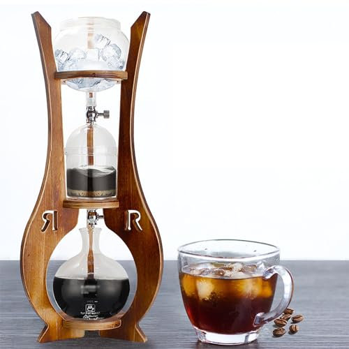 Eiskaffeemaschine,1000ml Kaltbrüh-Kaffeekanne Mit Langsamem Tropfen,mit Wasserdurchflussregelventil Und Dichtungsfilter,dringt Gleichmäßig Ein Und Behält Den Ursprünglichen Geschmack,10–12Tassen