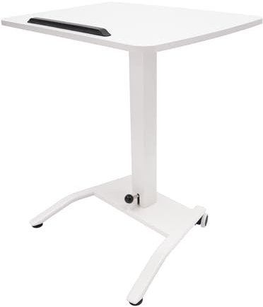 HDMOZUYT Mobiler Stehpult, höhenverstellbarer, neigbarer Laptop-Stehpult, rollender Arbeitsplatz für das Home-Office, Schwarz (Weiß)