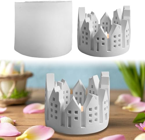 Silikonformen Kerzenhalter, Gießformen Häuser Ostern, Silikonform Haus