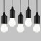 HYVCZP Confezione da 5 lampadine LED con cordino, comode lampadine da appendere, alimentate a batteria, luce notturna portatile, da usare per feste, campeggio, barbecue e riunioni (nero)