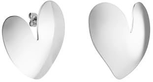 Purelei True Love Ohrstecker – Asymmetrische Herz-Ohrringe mit modernem Design | Edelstahl 18K vergoldet, Silber, Roségold (Silver)