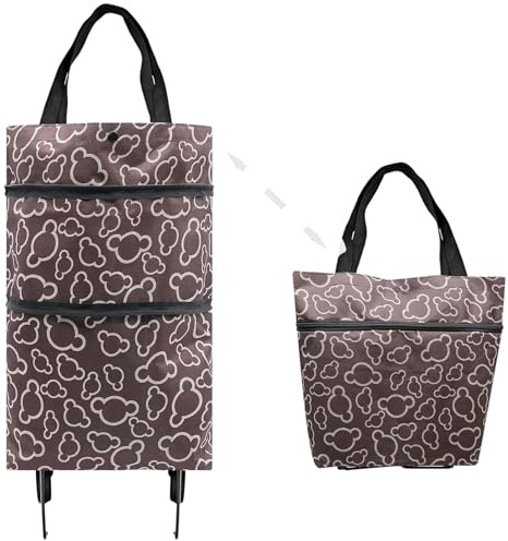 Bolsa de compras plegable, carrito de supermercado con ruedas de goma, tela Oxford, reutilizable, mochila de hombro portátil ultraligera de gran capacidad, bolsa de compras esencial para el hogar