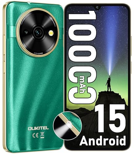OUKITEL C59 Smartphone Android 15, 10000mAh Telefono Cellulare 2025, 16GB +128GB/1TB Telefoni, 6.88 HD+ 90Hz Smartphone, 13MP+5MP Cellulari, Torcia 120 Lumen/4G Dual SIM/Fingerprint/Face ID/OTG/GPS
