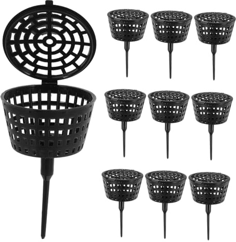 BESPORTBLE 10 Pezzi Scatola Del Fertilizzante Cestini Per Fertilizzanti Con Coperchio Netto Contenitore Per Fertilizzanti Da Giardinaggio Cestino Fertilizzante Maglia Pianta Piante Black Pp