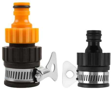 2PCS Kitchen Tap Hose Connector, Mixer Hose Pipe Tap Connector Kitchen Sink Indoor Adaptor Tap Water Connector UK Garden Bathroom Universal Indoor and Outdoor Faucet Washing Machine Easy to Install