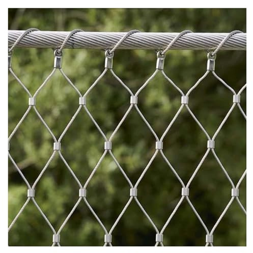 VXHCS 304 Edelstahl-Seilnetz, Flexibles Kabel Drahtseil X-Type Mesh, 5cm/1.5mm Balkonbegrenzungsschutz-Zaunnetz Dekoratives Netz(0.8x25m)