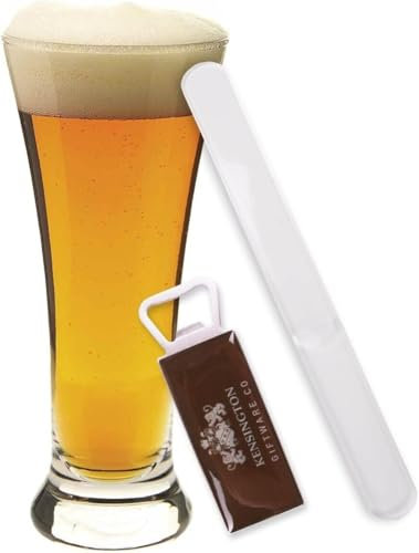 Bierglas Geschenkset - Pilsglas mit Flaschenöffner, Schaumkamm & Untersetzer in Geschenkbox - Papa Bier Geschenkset für Männer mit Zubehör - ideal für Vatertag, Geburtstag & besondere Anlässe