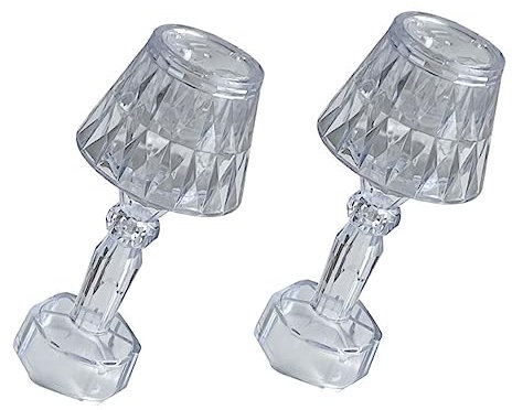 Ipetboom Lámpara LED de Noche Decorativa 2 Piezas Transparente Luz de Noche Adorno para Mesa para Niños para Cumpleaños y Navidad Luz de Escritorio