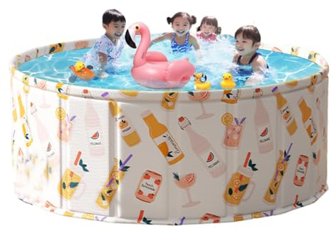 Piscine pliable – Piscine non gonflable de 45 cm de hauteur, portable pour intérieur et extérieur, fournitures de jeu aquatiques pour balcon, pelouse, salle de bain, terrasse, ferme, jardin, garage