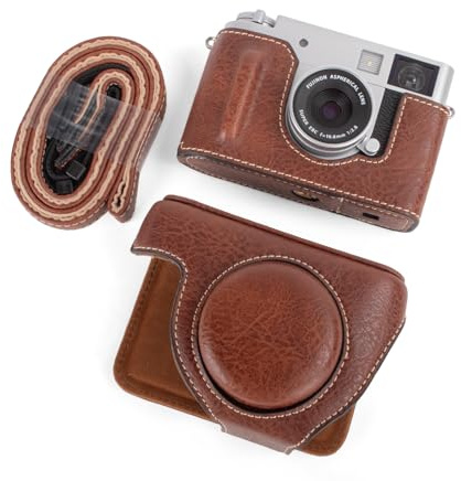 Rieibi x-half/X-HF1 Hülle, PU Leder Kameratasche für Fujifilm X Half Mirrorless Kamera Schutzhülle mit Verstellbarem Schultergurt Beauty Cover