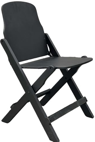 Sedia Pieghevole in Legno Massello con Struttura in Cipresso, Sedie da Giardino Pieghevole, Senza Montaggio, Capacità di Carico di 150 kg per Feste in Patio All'aperto e al Chiuso(Black)