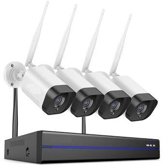 JOXLOVER di videosorveglianza 3MP 5MP NVR 4X 3MP Telecamera IP Registrazione Telecamere di Sicurezza Kit telecamere CCTV rilevamento AI per Esterni(None)