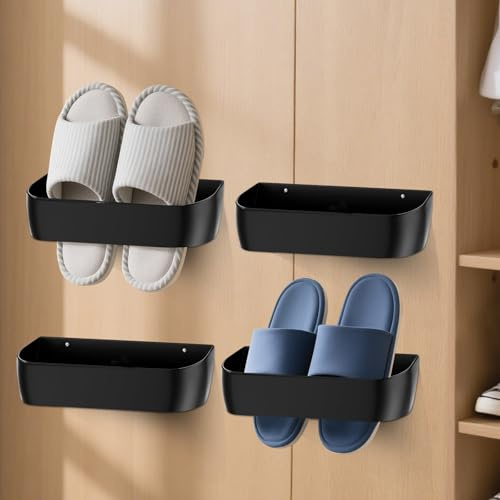 Aevorant Schuhhalter Wand Wohnmobil, 4 Stück Wand Schuhhalter, Schuhregal zur Wandmontage, für Camping Wohnmobil Badezimmer Wohnzimmer - Selbstklebend oder Schraubmontage