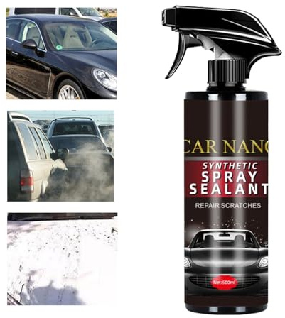 Sellador de cerámica en espray de 500 ml, eliminador de arañazos de acción rápida, sellador nano sintético, eliminador de arañazos y antiestático para neumáticos, cristal, faros y viento