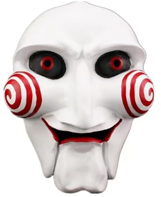ExploTex Saw The Jigsaw Killer John Kramer Painted Props Portable Horror Mask for Halloween Cosplay, An Immersive Role Play Experience that Adds Festive Atmosphere and Fun