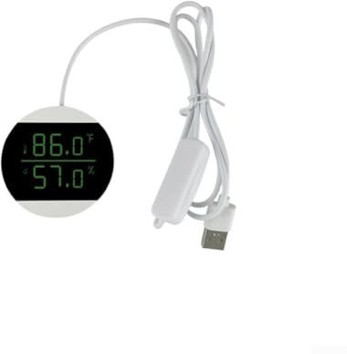 Bulevisiter Reptilien-Thermometer und Hygrometer mit USB-wiederaufladbarem elektronischem Display für Terrarien, Bereich 0–60 °C und Luftfeuchtigkeitsbereich (℉)