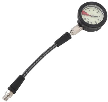 AKLOSIPY Tauchmanometer mit Leichtem Kohlefaserschlauch und Nachtskala, Unverzichtbares Werkzeug für Tarierjacket-Atemregler, 65 Cm/25,6 Zoll (15CM)