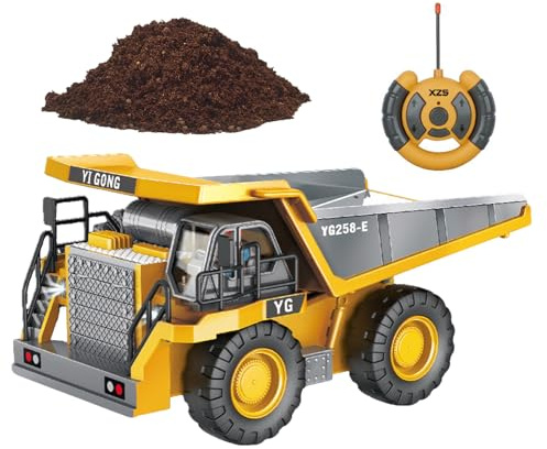 Pelle télécommandée – Jouets de tracteur à pelle Rc à 6 canaux, pele Rc professionnelle | Ensemble de camion à benne basculante avec batterie rechargeable pour de 4 à 12 ans, filles et garçon