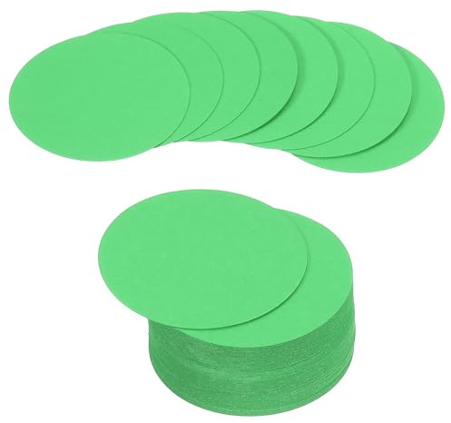 PATIKIL 100 Blatt Runde Kartonblätter 5 cm Runde Ausschnitte Dicker Karton Coaster Für DIY Bastelprojekte Druckmaterial Pinnwanddekoration Grün