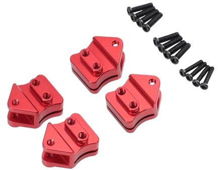 Xgdsnly Blattfederhalterungs Haken Set, Leichte Aluminium Metallhalterung für RC Car Zubehör, Ersatzteil, Geeignet für Modellbau, Rot