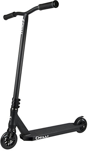 Chilli Pro | All Star Reaper Scooter | Premium Stunt Scooter for Beginners to Intermediate Riders | Ages 8+ | Spider HIC Compression | Grim Black