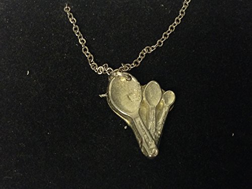 Trio Of Spoons GT203 Fine English Pewter On a 24 Silver Plated Curb Chain Necklace codew1 POSTED BY US GIFTS FOR ALL 2016 FROM DERBYSHIRE UK