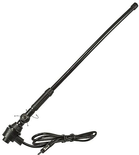 tomzz Audio 1000-056 Gummi Antenne extrem stabil hochflexibel Universal AM FM UKW KFZ kompatibel mit Boot Marine Auto Yacht Jeep Traktor 1 3m Kabel DIN Anschluss drehbar