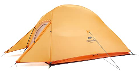 Naturehike Cloud-Up 2 Tente Dôme Randonnée Autoportante Ultra-légère pour 2 Personnes Imperméable Autoventilation pour Camping Outdoor Cyclisme Moto (210T Orange Amélioré)