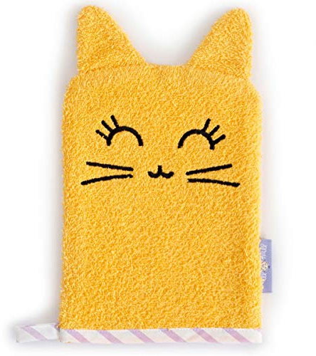 Milk&Moo Waschhandschuh Tombish Cat, 100% Baumwolle, Oeko-Tex, Orange