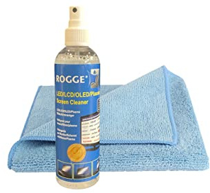 ROGGE 250ml Bildschirmreiniger inkl. 1 Weltklasse Microfasertuch 40x40cm
