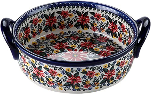 Pirofila Lasagne Grande Profonda, Pirofile Da Forno, Pirofile Piccole 21x18,5x7cm, Pirofila Da Forno In Ceramica 950ml, Teglia Rotonda, Pirofila-crisantemo ( Color : Colorful , Size : 700ml/24oz )