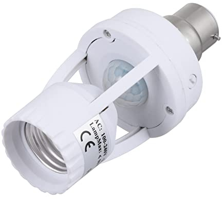 Uonlytech Adaptateur Douille B22 À E27 Avec Détecteur De Mouvement Pour Ampoules Led E27 Compatible Éclairage Automatique Couloir Intérieur Facile Installation