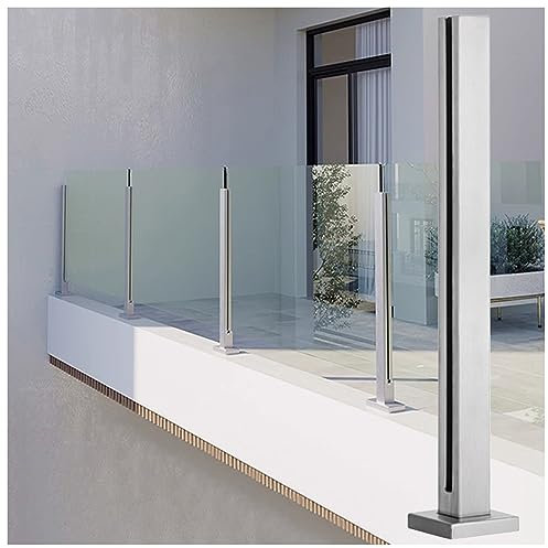 Poteau garde corps verre pince Pince De Garde-corps En Verre Impasse Pont Balcon Escalier Poste Balustrade À Panneaux Inox Argent Carré Pôle De Clôture De Piscine, Installation Au Sol Intérieur Extéri