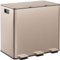 HOMCOM Triple Kitchen Bin, 3 x 15L Pedal Bin, Stainless Steel Three Rubbish Bin with Soft Close Lid, Removable Inner Buckets, Fingerprint-Proof for Recycling and Waste, Gold Tone