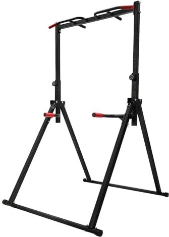 Power Tower - Station de musculation - Barre de traction autoportante - Pour équipement d'entraînement de force à la maison - Hauteur réglable - Structure triangulaire stable - Charge maximale : 200