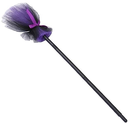 NUOBESTY 1pc Halloween Witch Besom Prop Adult Witches Broom Stick for Costume Parties Decor
