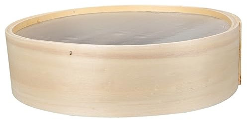 TOPPERFUN Cedazo De Madera para Harina Redondo 27 Cm, Colador Malla Fina para Tamizar Harina y Azúcar, Herramienta Práctica para Repostería, Uso Doméstico Cocina, Filtro Manual para Hornear
