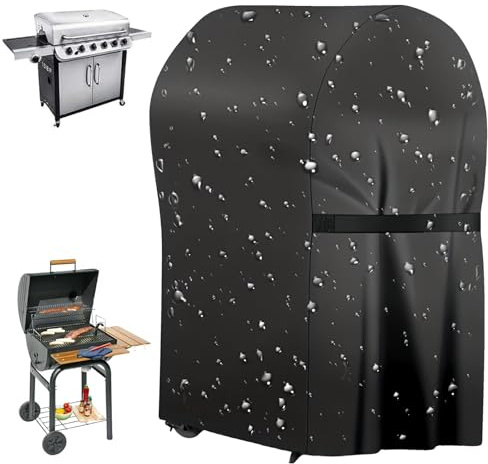 Housse de Barbecue 77×67×110 cm – Bâche Imperméable pour Barbecue Gaz et Charbon, Protection en Tissu Oxford 210D, Résistante aux UV et Intempéries, avec Fermetures Velcro et Sac de Rangement