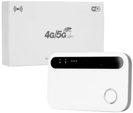 Router 4G WiFi 6 Portatil con Ranura para Tarjeta SIM, Router 4G SIM portatil, MiFi 4G LTE CAT6 300Mbps, Batería 2100mAh(12h Autonomía), hasta 8 Dispositivos, WPA3, Compatible Nano SIM, Plug and Play