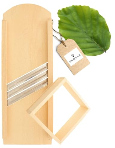HOFMEISTER® Coupe-chou 65 cm en bois - Coupe sécurisé des têtes de chou & des légumes grâce au chariot mobile, Râpe à légumes pour la choucroute, le chou rouge & la salade de chou, Fabriqué en UE