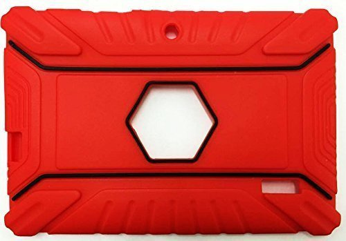 L&C® 7 INCH Heavy Duty SILICONE RUBBER CASE FOR ANDROID TABLET ALLWINNER A13 A23 Q88 (Red)
