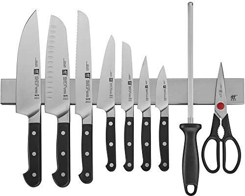 ZWILLING Pro 16 Piece Knife Set with 17.5 Stainless Steel Magnetic Bar
