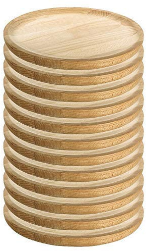 Ruibal - Platos para Pulpo de Madera - Set de 12 - Ø 18 cm Pino de primera calidad Ideal para comer pulpo a la gallega, pulpo.