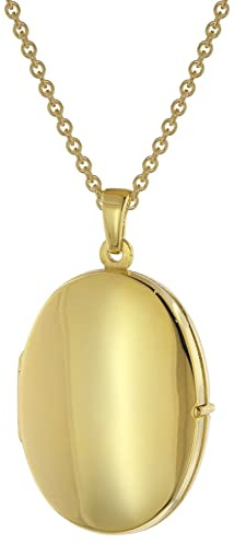 trendor Damen-Halskette mit Medaillon Gold auf Silber 925 75826 | zauberhafter Anhänger an goldplattierter Silber-Kette für Frauen