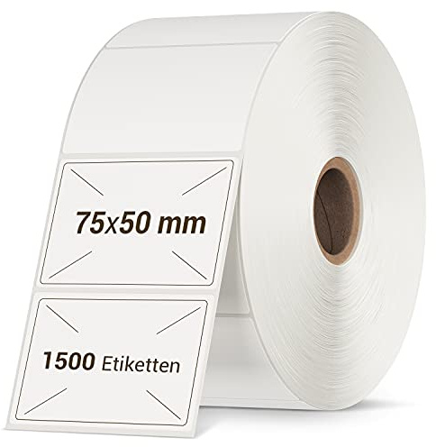VIOKS Etiketten Selbstklebend 1500x Klebeetiketten zum Beschriften 75x50mm | Druckerpapier Aufkleber zum Beschriften, Selbstklebende Etiketten zum Beschriften, für Labeldrucker DHL Etikettendrucker