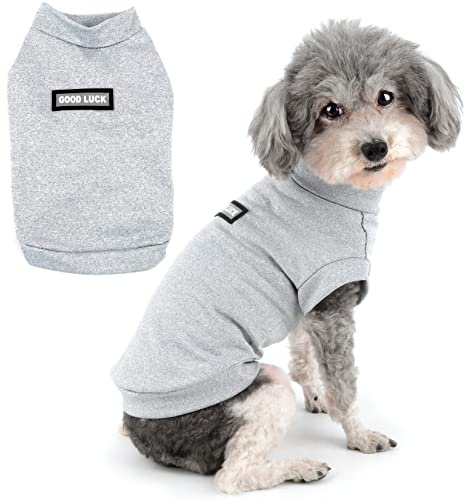 Zunea Kleine Hunde Shirts Schnell Trocknen Sommer T-Shirts Kühlende Welpenkleidung Weiche Ärmellose Weste Tank Top Atmungsaktiv Dehnbar Chihuahua Bekleidung Sonnenschutz für Heißes Wetter Hellgrau S